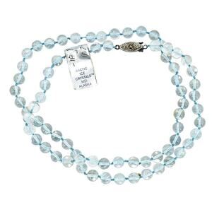 Rare Vintage MCM Arctic Ice Rock Crystal Quartz Necklace Hong Kong Original Tag